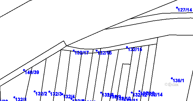 Parcela st. 132/16 v KÚ Víceměřice, Katastrální mapa
