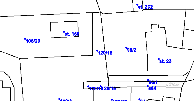 Parcela st. 120/18 v KÚ Víceměřice, Katastrální mapa