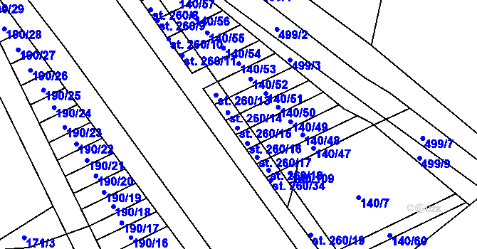 Parcela st. 140/94 v KÚ Víceměřice, Katastrální mapa