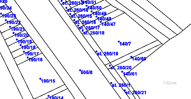 Parcela st. 140/98 v KÚ Víceměřice, Katastrální mapa