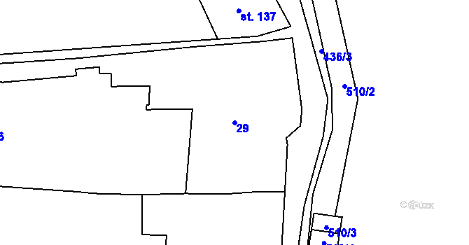 Parcela st. 29 v KÚ Víceměřice, Katastrální mapa