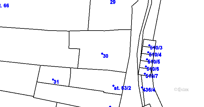 Parcela st. 30 v KÚ Víceměřice, Katastrální mapa
