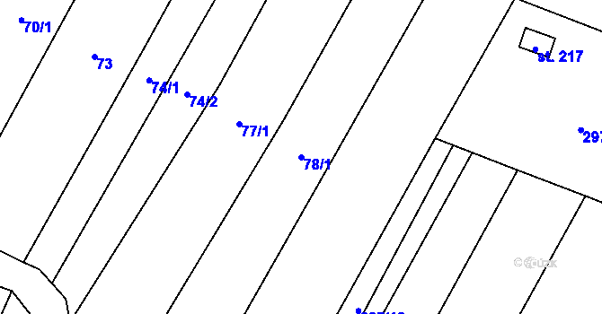 Parcela st. 78/1 v KÚ Víceměřice, Katastrální mapa