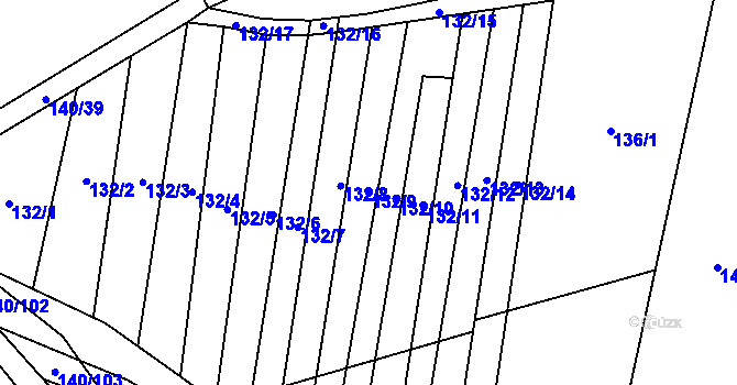 Parcela st. 132/9 v KÚ Víceměřice, Katastrální mapa