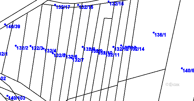 Parcela st. 132/10 v KÚ Víceměřice, Katastrální mapa