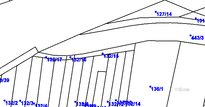 Parcela st. 132/15 v KÚ Víceměřice, Katastrální mapa