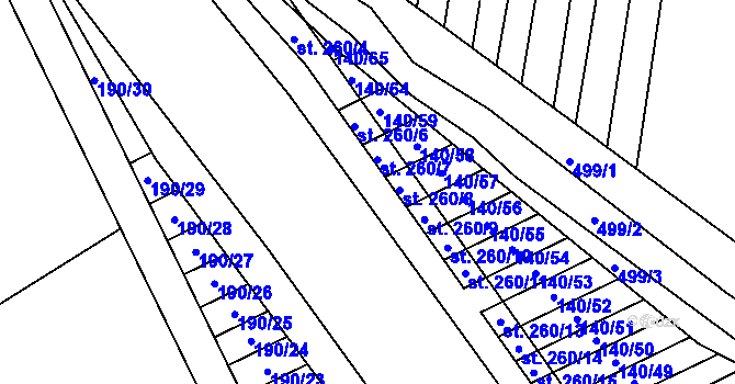 Parcela st. 140/3 v KÚ Víceměřice, Katastrální mapa