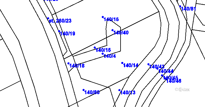 Parcela st. 140/4 v KÚ Víceměřice, Katastrální mapa