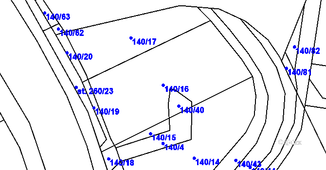 Parcela st. 140/16 v KÚ Víceměřice, Katastrální mapa
