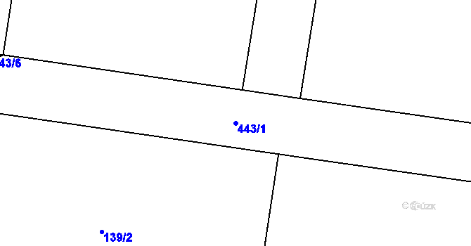 Parcela st. 443/1 v KÚ Víceměřice, Katastrální mapa