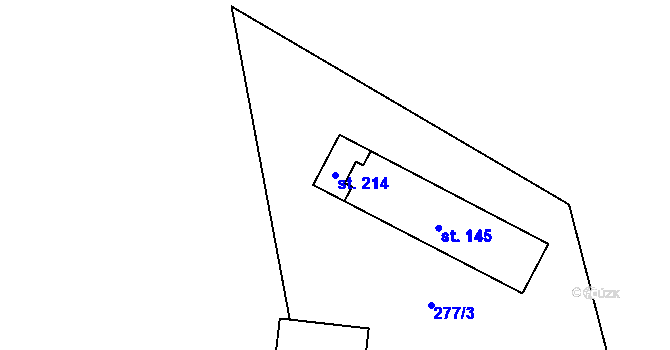 Parcela st. 214 v KÚ Víceměřice, Katastrální mapa