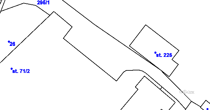Parcela st. 71/3 v KÚ Víceměřice, Katastrální mapa