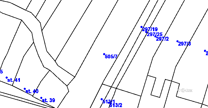 Parcela st. 505/7 v KÚ Víceměřice, Katastrální mapa