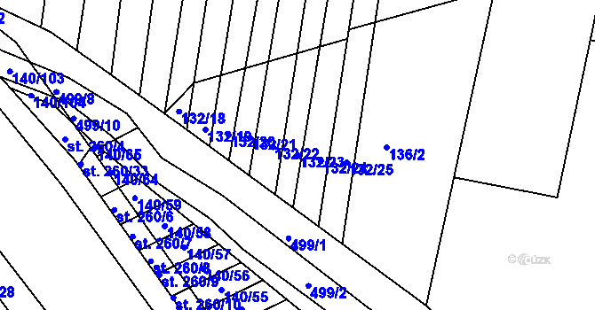 Parcela st. 132/23 v KÚ Víceměřice, Katastrální mapa