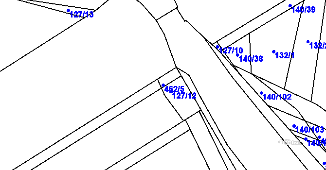 Parcela st. 462/5 v KÚ Víceměřice, Katastrální mapa