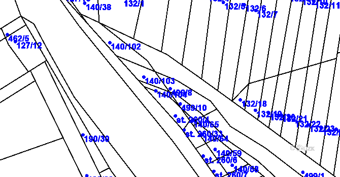 Parcela st. 499/8 v KÚ Víceměřice, Katastrální mapa