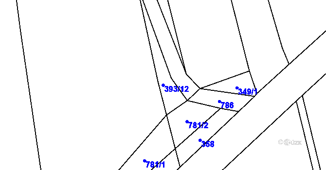 Parcela st. 393/12 v KÚ Vícemil, Katastrální mapa
