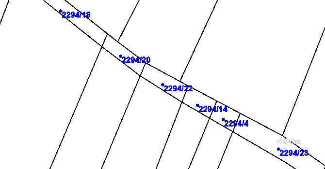 Parcela st. 2294/22 v KÚ Vícenice u Náměště nad Oslavou, Katastrální mapa