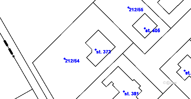 Parcela st. 373 v KÚ Vícov, Katastrální mapa