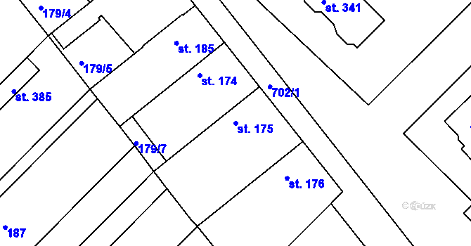 Parcela st. 175 v KÚ Vícov, Katastrální mapa