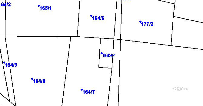 Parcela st. 160/2 v KÚ Vícov, Katastrální mapa