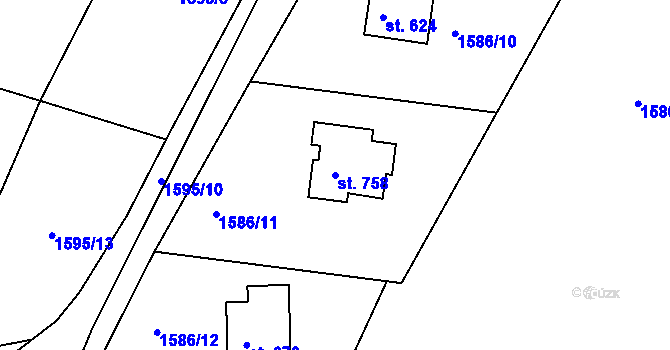 Parcela st. 758 v KÚ Vidče, Katastrální mapa
