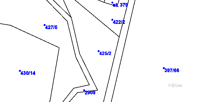 Parcela st. 425/2 v KÚ Vidče, Katastrální mapa