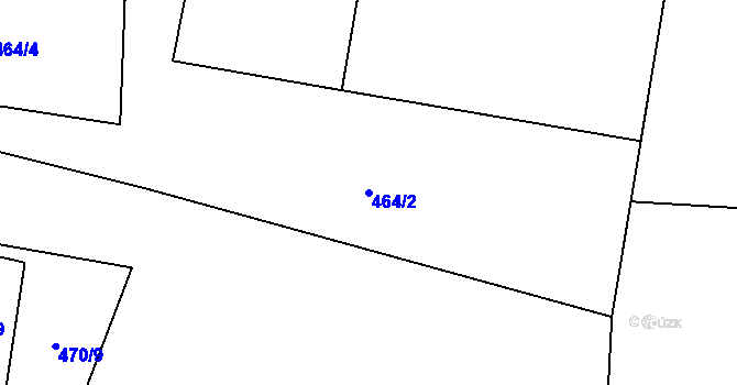 Parcela st. 464/2 v KÚ Vidče, Katastrální mapa