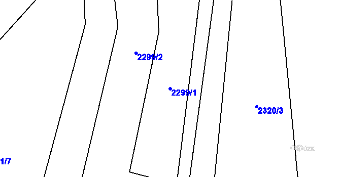 Parcela st. 2299/1 v KÚ Vidče, Katastrální mapa