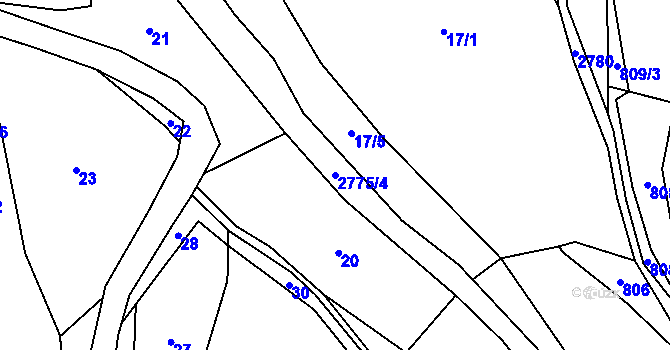 Parcela st. 2775/4 v KÚ Vidče, Katastrální mapa