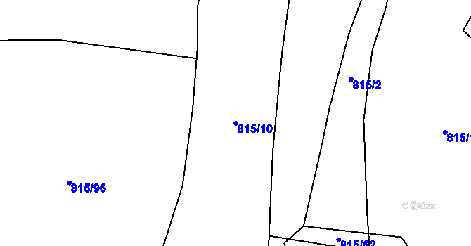 Parcela st. 815/10 v KÚ Vidče, Katastrální mapa
