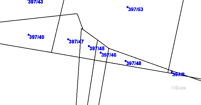 Parcela st. 397/46 v KÚ Vidče, Katastrální mapa