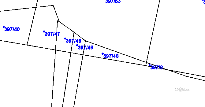 Parcela st. 397/48 v KÚ Vidče, Katastrální mapa