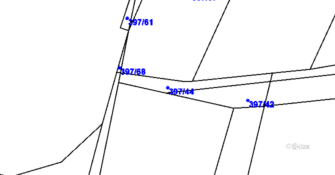 Parcela st. 397/44 v KÚ Vidče, Katastrální mapa