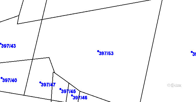 Parcela st. 397/53 v KÚ Vidče, Katastrální mapa