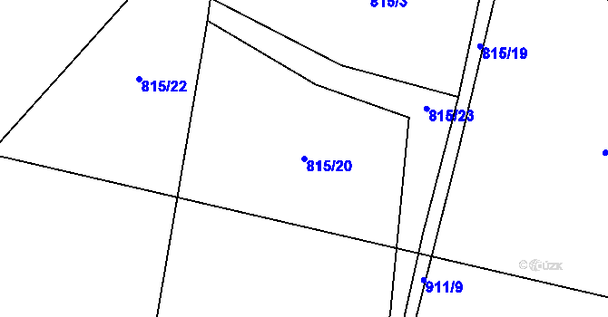 Parcela st. 815/20 v KÚ Vidče, Katastrální mapa