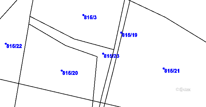 Parcela st. 815/23 v KÚ Vidče, Katastrální mapa