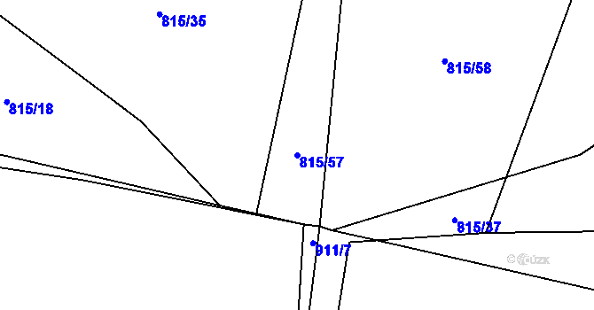 Parcela st. 815/57 v KÚ Vidče, Katastrální mapa