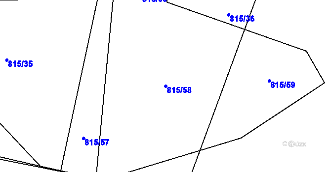 Parcela st. 815/58 v KÚ Vidče, Katastrální mapa