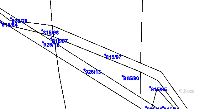 Parcela st. 815/97 v KÚ Vidče, Katastrální mapa