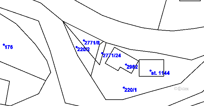 Parcela st. 2771/24 v KÚ Vidče, Katastrální mapa