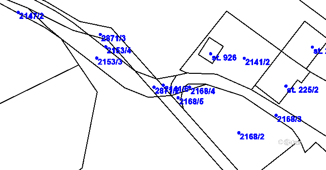 Parcela st. 2141/6 v KÚ Vidče, Katastrální mapa