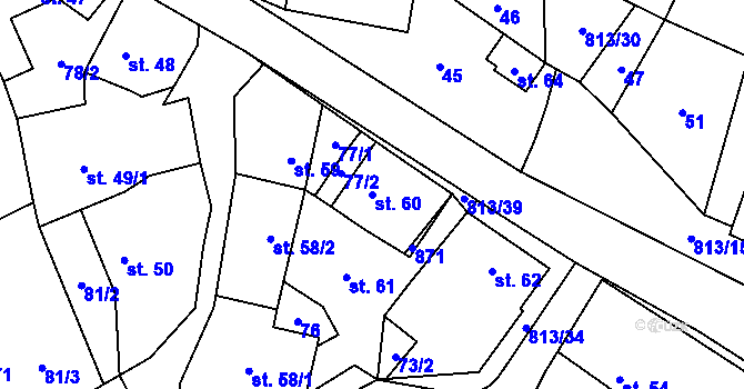 Parcela st. 60 v KÚ Vídeň, Katastrální mapa