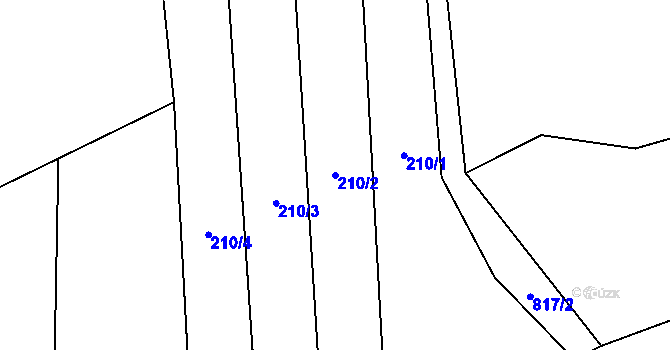Parcela st. 210/2 v KÚ Vídeň, Katastrální mapa
