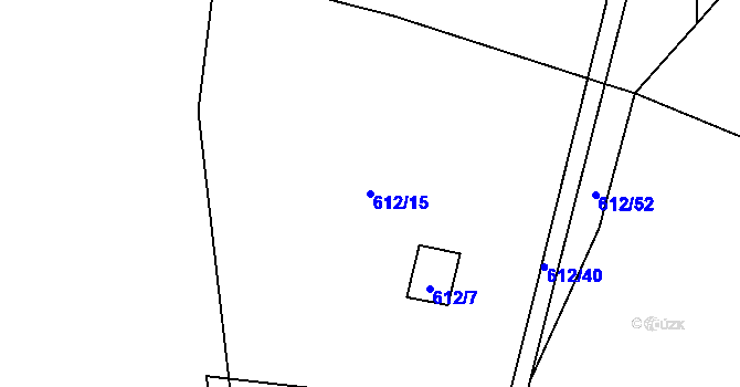 Parcela st. 612/15 v KÚ Vídeň, Katastrální mapa