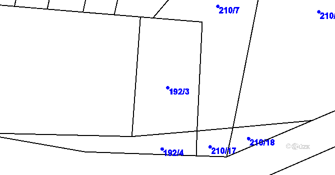 Parcela st. 192/3 v KÚ Vídeň, Katastrální mapa