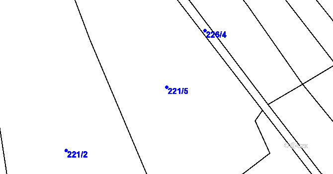 Parcela st. 221/5 v KÚ Vídeň, Katastrální mapa