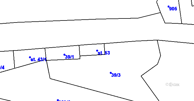 Parcela st. 53 v KÚ Mukoděly, Katastrální mapa
