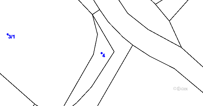 Parcela st. 4 v KÚ Tuchotice, Katastrální mapa