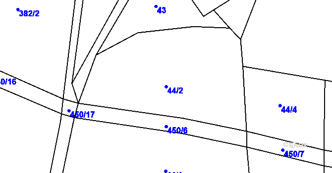 Parcela st. 44/2 v KÚ Tuchotice, Katastrální mapa